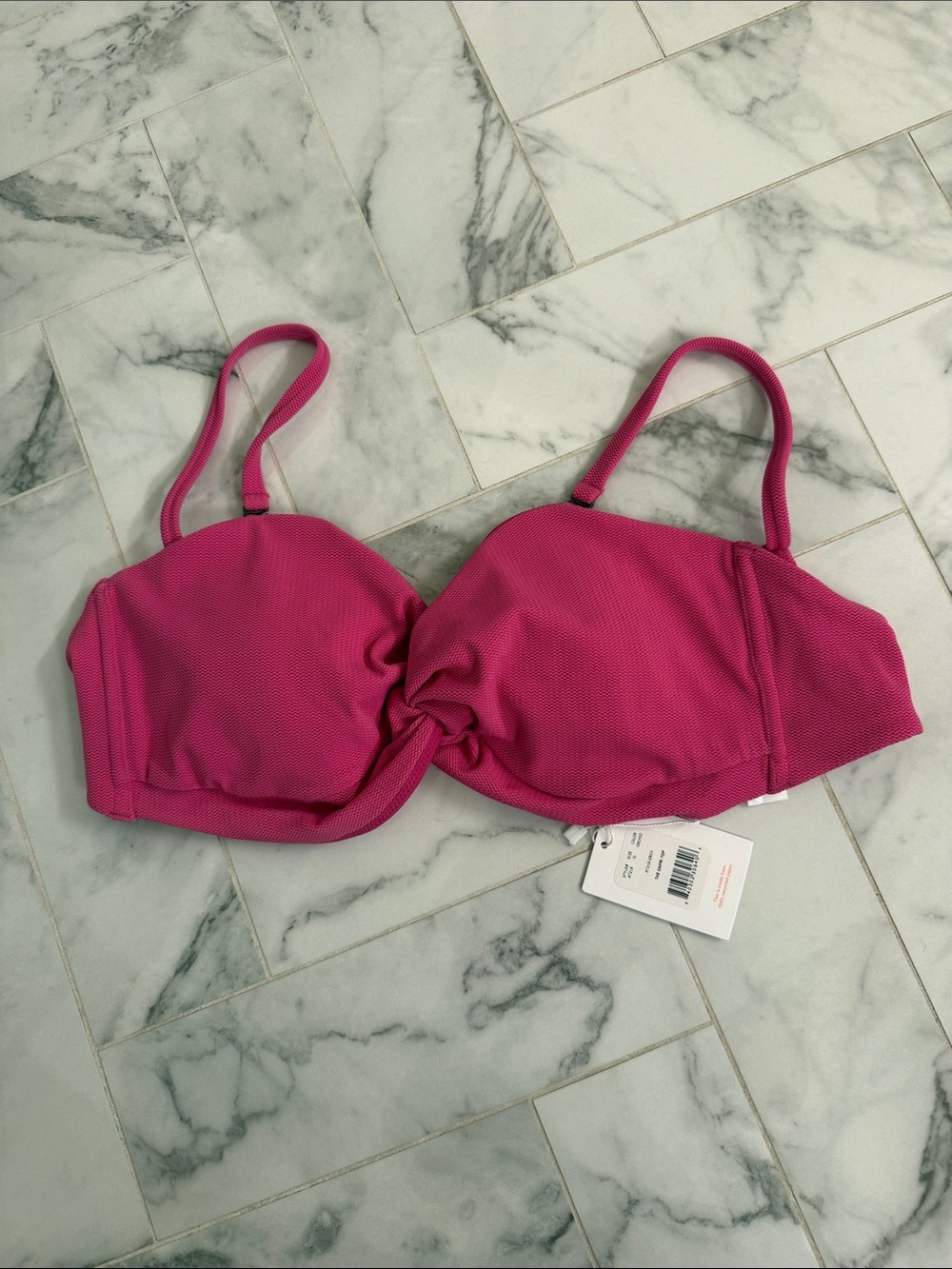 Andie Twist-Front Bikini Top in Fuchsia